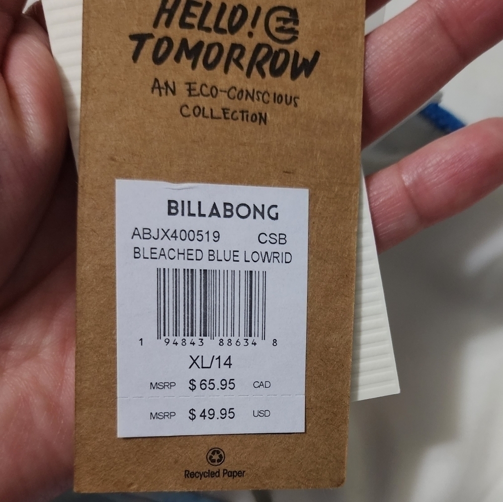 Billabong Bleached Blue Lowrider Full Coverage Bikini Bottom size XL/14 - Picture 5 of 5